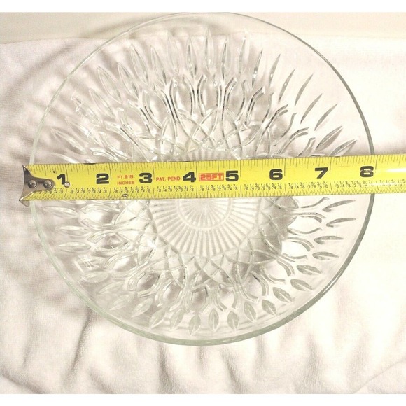 Bowl Cut/Pressed Clear Glass Pasari/Indonesia Bowl 8 inch SERVING BOWL - Picture 7 of 8